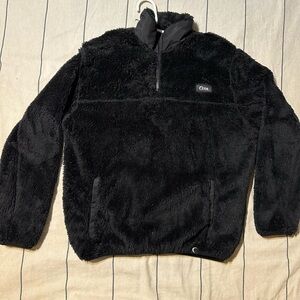 Women’s ZYIA Active Black Sherpa Teddy 1/4 Zip Pullover size small
